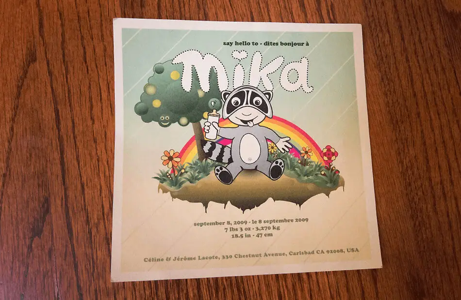 Birth announcement card illustration, image 1 of 2