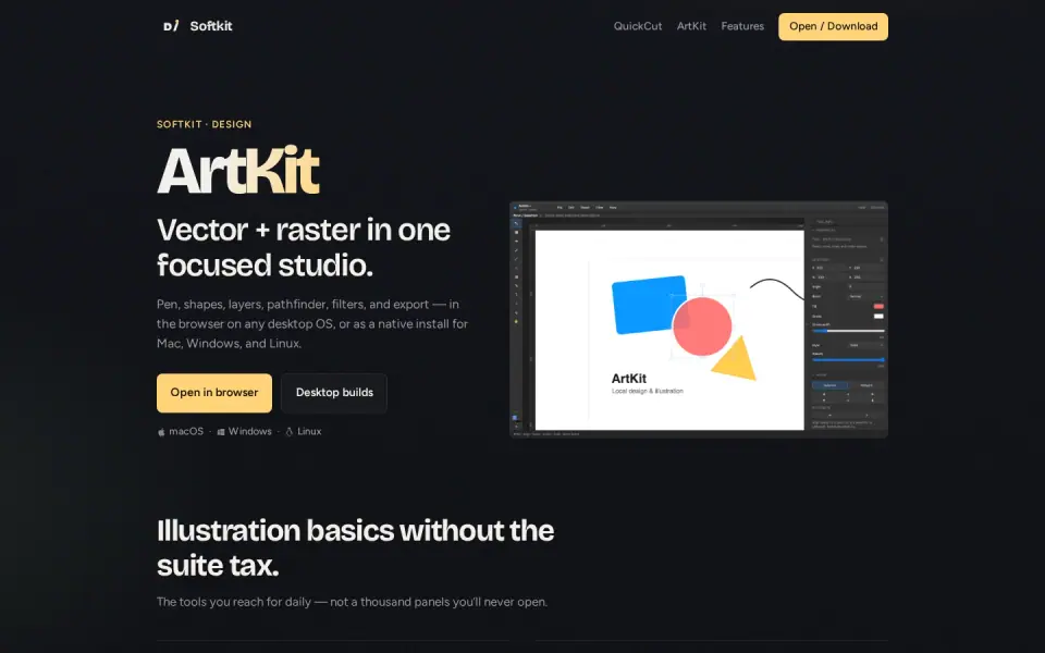 ArtKit marketing page