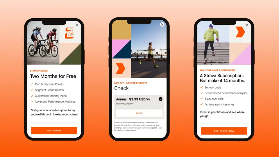 Strava family plan screens